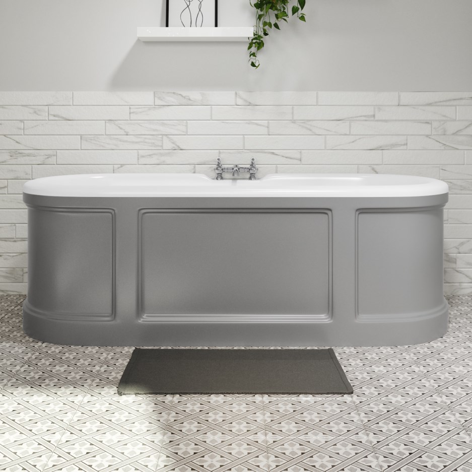 Baxenden Freestanding Double Ended Bath Matt Grey 1700mm x 750mm Best Bath Items at