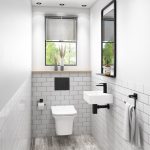 Santiago Rimless Wall Hung Toilet with Soft Close Seat and Wirquin WC Frame with Black Flush Plate