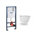 Purificare Wall Hung Square Bidet Toilet & Wall Frame