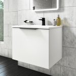 600mm White Wall Hung Vanity Unit with Matt Basin - Sion