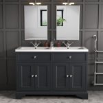 1200mm Grey Freestanding Double Vanity Unit with Sink - Burford