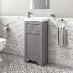 400mm Grey Cloakroom Vanity Unit with Basin - Baxenden