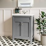 600mm Grey Freestanding Vanity Unit with Sink - Avebury