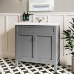 800mm Grey Freestanding Vanity Unit with Basin - Avebury