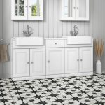 1740mm White Freestanding Double Vanity Unit with Basin and Storage Unit - Westbury