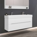 1200mm White Wall Hung Double Vanity Unit with Basin - Morella