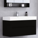 800mm Black Wall Hung Vanity Unit with Basin - Morella