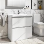800mm White Freestanding Vanity Unit with Basin - Pendle