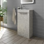 460mm Concrete Effect Cloakroom Freestanding Vanity Unit with Basin - Sion