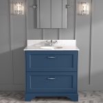 800mm Blue Freestanding Marble Top Vanity Unit - Ashbourne