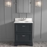 600mm Anthracite Freestanding Marble Top Vanity Unit with Basin - Ashbourne