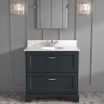 800mm Anthracite Freestanding Marble Top Vanity Unit with Basin - Ashbourne