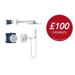 Grohe Grohtherm Concealed Thermostatic Mixer Shower with Wall Mounted Shower Head & Pencil Handset