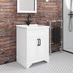 600mm White Freestanding Vanity Unit with Basin - Camden
