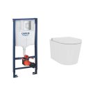 Wall Hung Smart Bidet Toilet Round with Grohe Cistern and Frame - Purificare