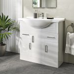 650mm White Freestanding Vanity Unit with Basin - Classic