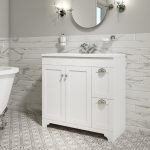 900mm White Freestanding Vanity Unit with Basin - Baxenden