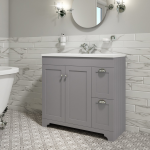 900mm Grey Freestanding Vanity Unit with Basin - Baxenden