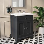 610mm Grey Freestanding Vanity Unit with Basin - Burford