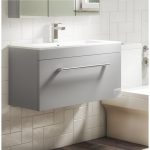 800mm Grey Wall Hung Vanity Unit and Basin - Ashford