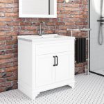 800mm White Freestanding Vanity Unit with Basin - Camden