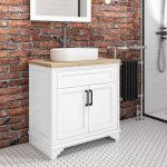 800mm White Freestanding Countertop Vanity Unit with Basin - Camden