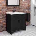800mm Black Freestanding Vanity Unit with Basin - Camden