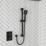 Black Single Outlet Mixer Shower with Square Handset - Zana