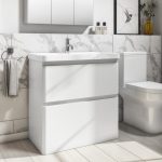 800mm White Freestanding Vanity Unit with Basin - Pendle