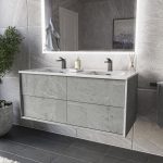 1200mm Stone Wall Hung Double Vanity Unit with Basin - Arragon