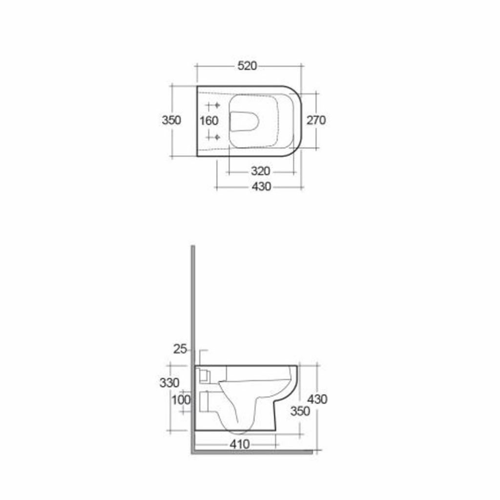 Rimless Wall Hung Toilet with Slim Wrap Over Seat RAK Series 600 Best Bath Items at